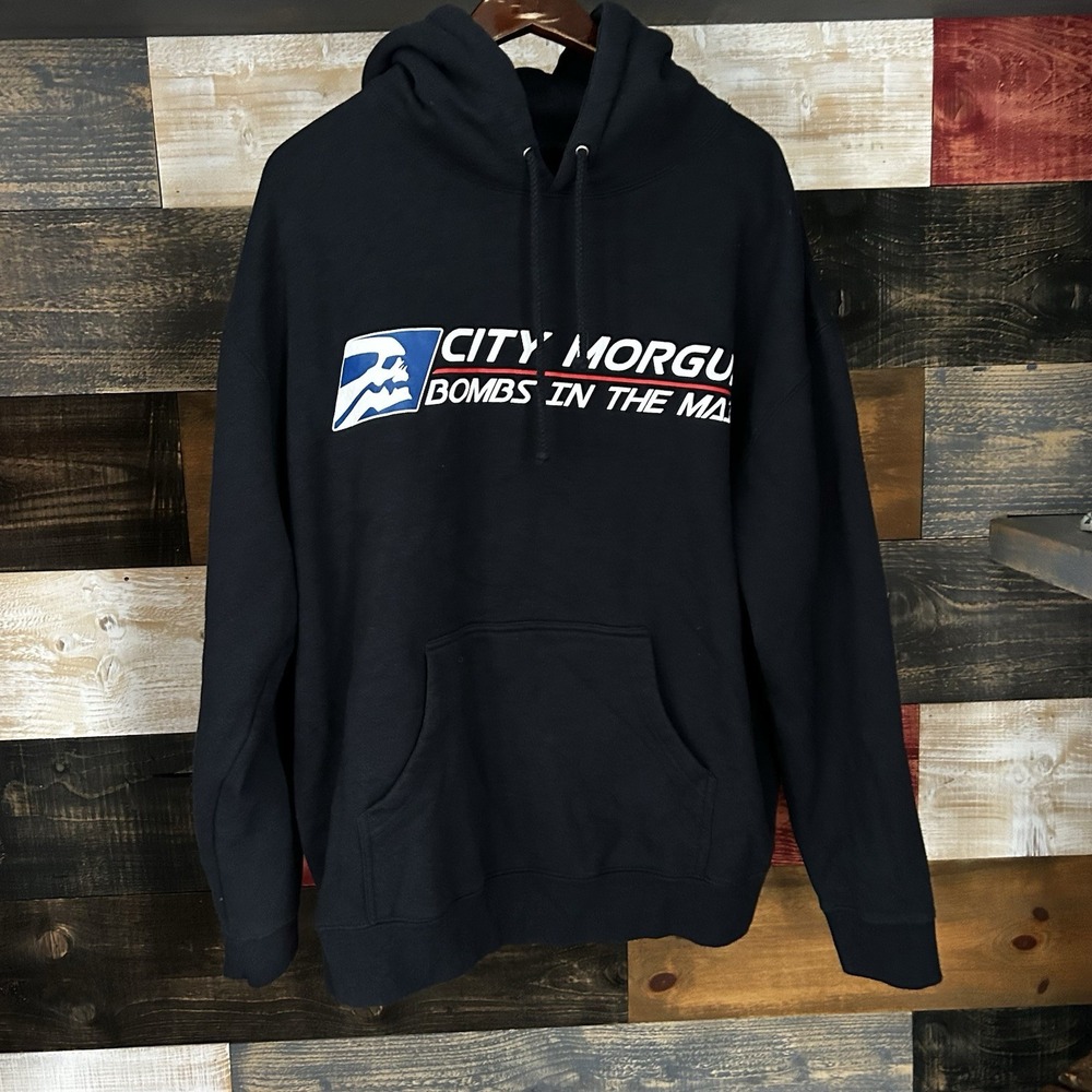 Three Headed Dog City Morgue Bombs In The Mail Black Tour Hoodie Men's XL